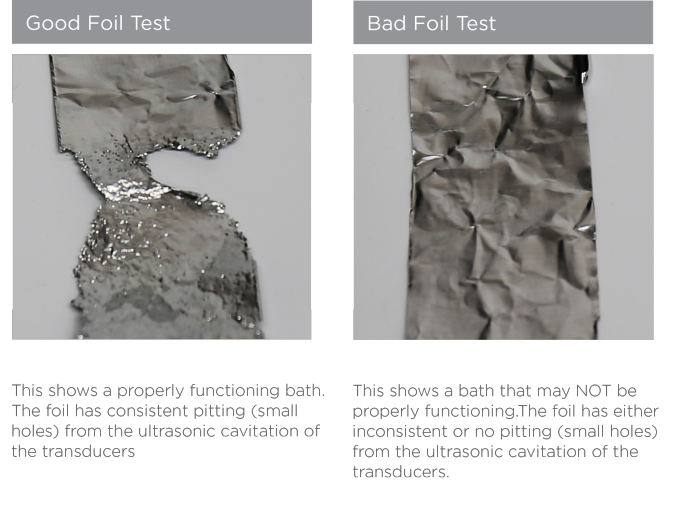 Dental Ultrasonic Cleaner Foil Test