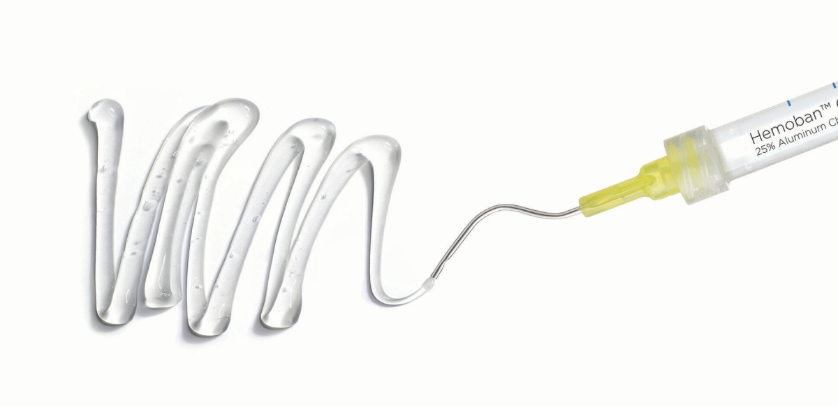 Hemoban Gel Syringe in action